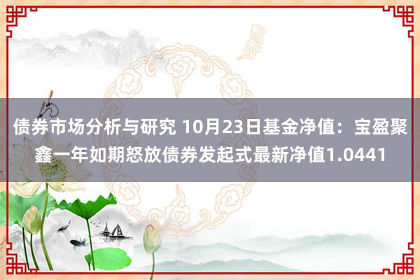 债券市场分析与研究 10月23日基金净值：宝盈聚鑫一年如期怒放债券发起式最新净值1.0441