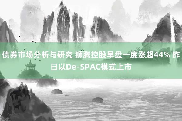 债券市场分析与研究 狮腾控股早盘一度涨超44% 昨日以De-SPAC模式上市