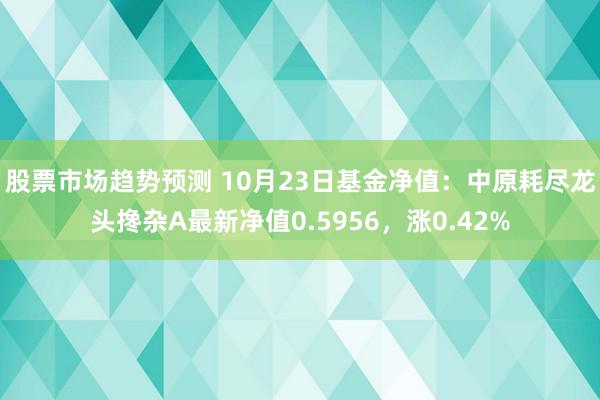 股票市场趋势预测 10月23日基金净值：中原耗尽龙头搀杂A最新净值0.5956，涨0.42%