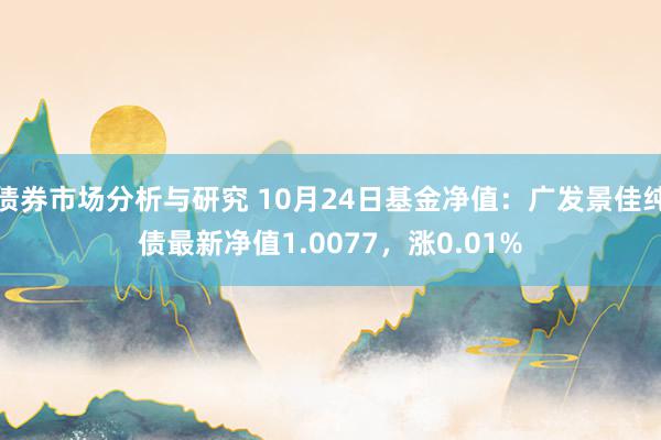 债券市场分析与研究 10月24日基金净值：广发景佳纯债最新净值1.0077，涨0.01%