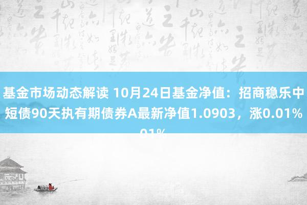 基金市场动态解读 10月24日基金净值：招商稳乐中短债90天执有期债券A最新净值1.0903，涨0.01%