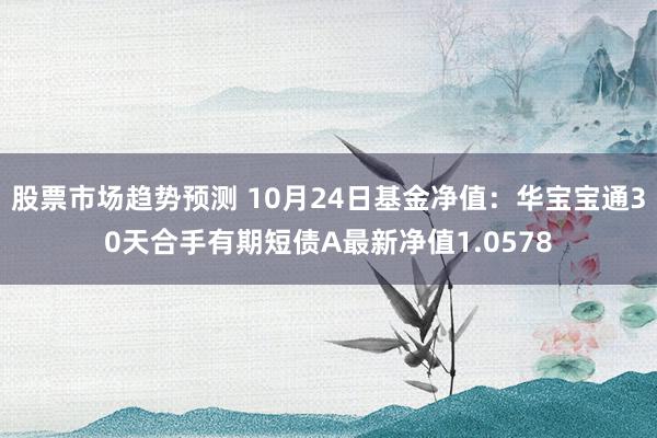 股票市场趋势预测 10月24日基金净值：华宝宝通30天合手有期短债A最新净值1.0578