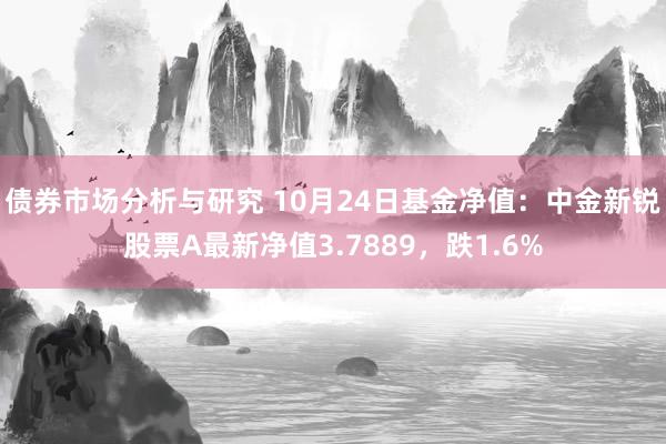 债券市场分析与研究 10月24日基金净值：中金新锐股票A最新净值3.7889，跌1.6%