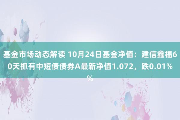 基金市场动态解读 10月24日基金净值：建信鑫福60天抓有中短债债券A最新净值1.072，跌0.01%