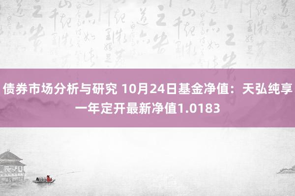 债券市场分析与研究 10月24日基金净值：天弘纯享一年定开最新净值1.0183