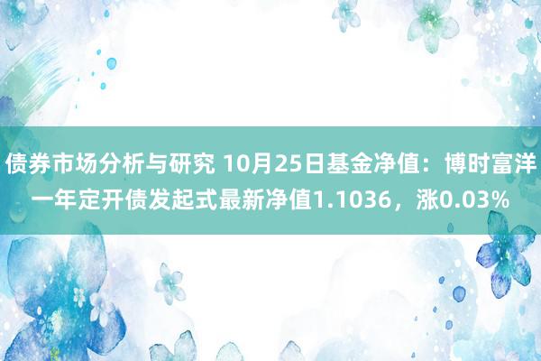 债券市场分析与研究 10月25日基金净值：博时富洋一年定开债发起式最新净值1.1036，涨0.03%