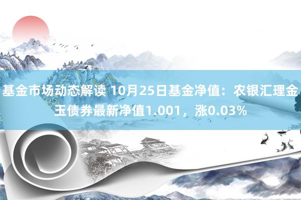 基金市场动态解读 10月25日基金净值：农银汇理金玉债券最新净值1.001，涨0.03%