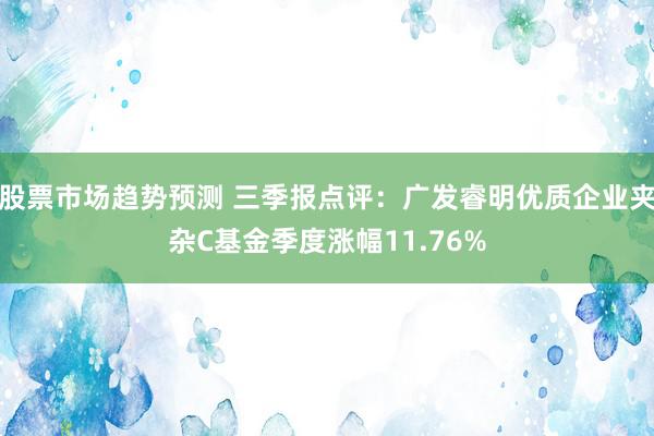 股票市场趋势预测 三季报点评：广发睿明优质企业夹杂C基金季度涨幅11.76%