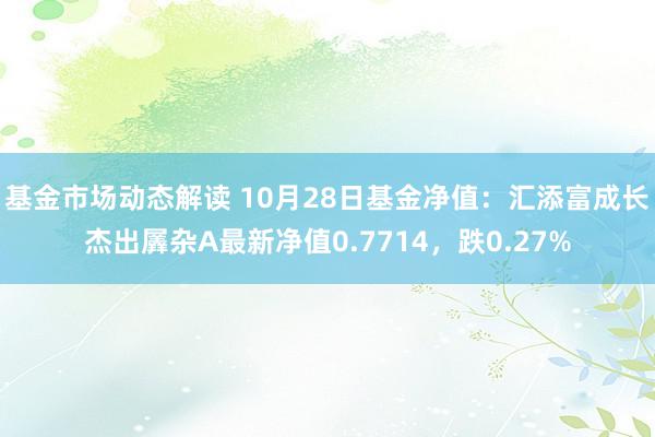 基金市场动态解读 10月28日基金净值：汇添富成长杰出羼杂A最新净值0.7714，跌0.27%