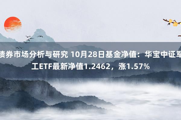 债券市场分析与研究 10月28日基金净值：华宝中证军工ETF最新净值1.2462，涨1.57%