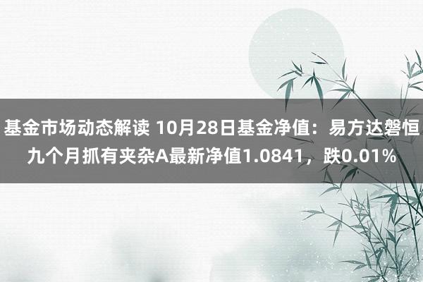 基金市场动态解读 10月28日基金净值：易方达磐恒九个月抓有夹杂A最新净值1.0841，跌0.01%