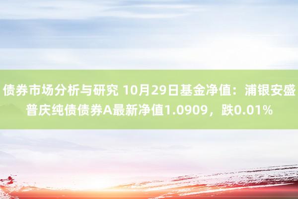 债券市场分析与研究 10月29日基金净值：浦银安盛普庆纯债债券A最新净值1.0909，跌0.01%