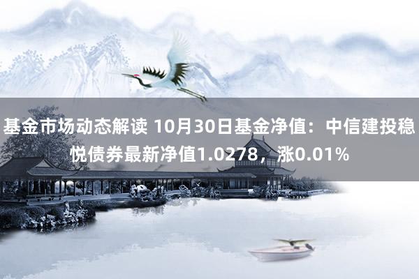 基金市场动态解读 10月30日基金净值：中信建投稳悦债券最新净值1.0278，涨0.01%