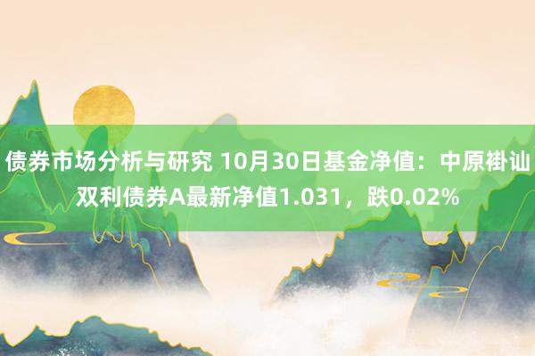 债券市场分析与研究 10月30日基金净值：中原褂讪双利债券A最新净值1.031，跌0.02%