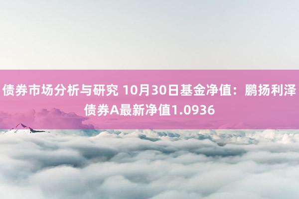 债券市场分析与研究 10月30日基金净值：鹏扬利泽债券A最新净值1.0936