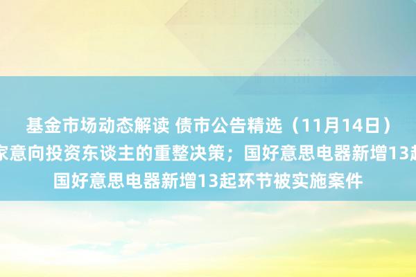 基金市场动态解读 债市公告精选（11月14日）| 金科股份收到4家意向投资东谈主的重整决策；国好意思电器新增13起环节被实施案件