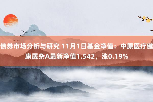 债券市场分析与研究 11月1日基金净值：中原医疗健康羼杂A最新净值1.542，涨0.19%