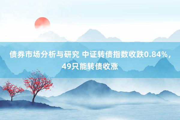 债券市场分析与研究 中证转债指数收跌0.84%，49只能转债收涨