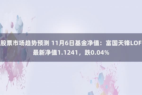 股票市场趋势预测 11月6日基金净值：富国天锋LOF最新净值1.1241，跌0.04%