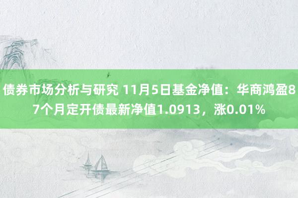 债券市场分析与研究 11月5日基金净值：华商鸿盈87个月定开债最新净值1.0913，涨0.01%