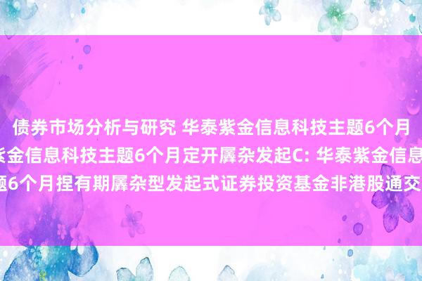 债券市场分析与研究 华泰紫金信息科技主题6个月定开羼杂发起A,华泰紫金信息科技主题6个月定开羼杂发起C: 华泰紫金信息科技主题6个月捏有期羼杂型发起式证券投资基金非港股通交游日暂停申购、赎回等业务的公告