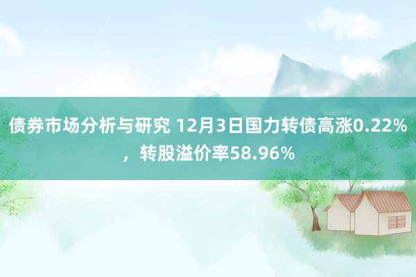 债券市场分析与研究 12月3日国力转债高涨0.22%，转股溢价率58.96%