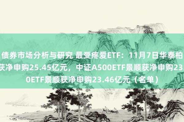 债券市场分析与研究 最受疼爱ETF：11月7日华泰柏瑞沪深300ETF获净申购25.45亿元，中证A500ETF景顺获净申购23.46亿元（名单）