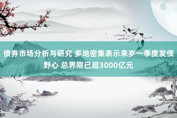 债券市场分析与研究 多地密集表示来岁一季度发债野心 总界限已超3000亿元