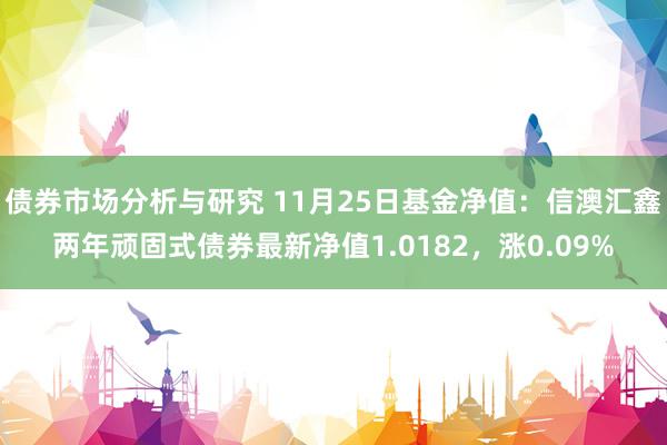 债券市场分析与研究 11月25日基金净值：信澳汇鑫两年顽固式债券最新净值1.0182，涨0.09%