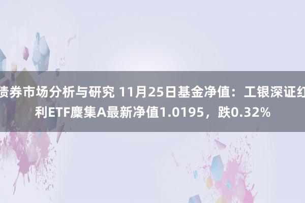 债券市场分析与研究 11月25日基金净值：工银深证红利ETF麇集A最新净值1.0195，跌0.32%