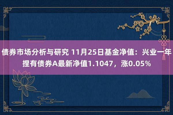 债券市场分析与研究 11月25日基金净值：兴业一年捏有债券A最新净值1.1047，涨0.05%