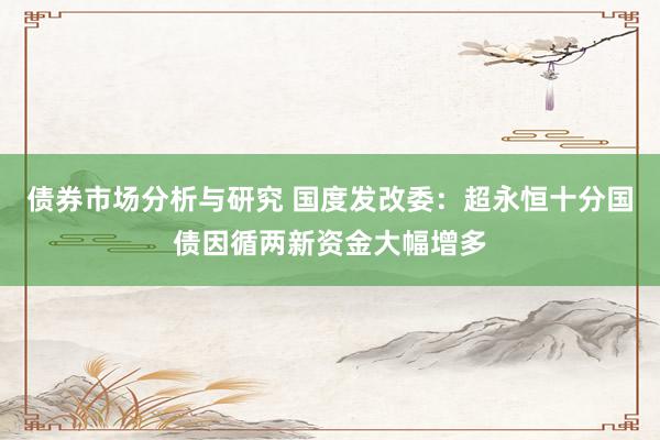 债券市场分析与研究 国度发改委：超永恒十分国债因循两新资金大幅增多