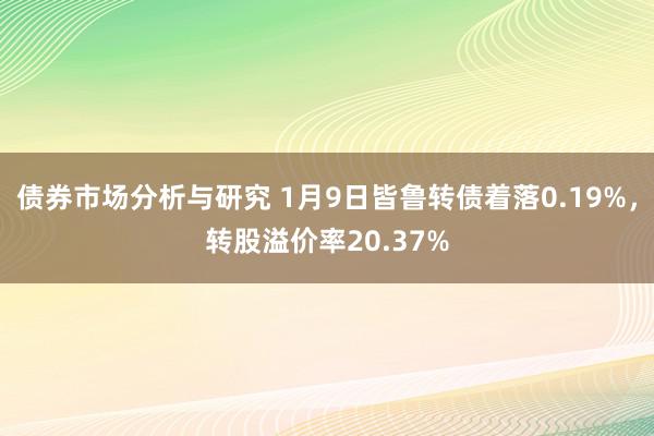 债券市场分析与研究 1月9日皆鲁转债着落0.19%，转股溢价率20.37%